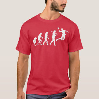 Evolutie handbal handbalsprong gooi cadeauruimte t-shirt