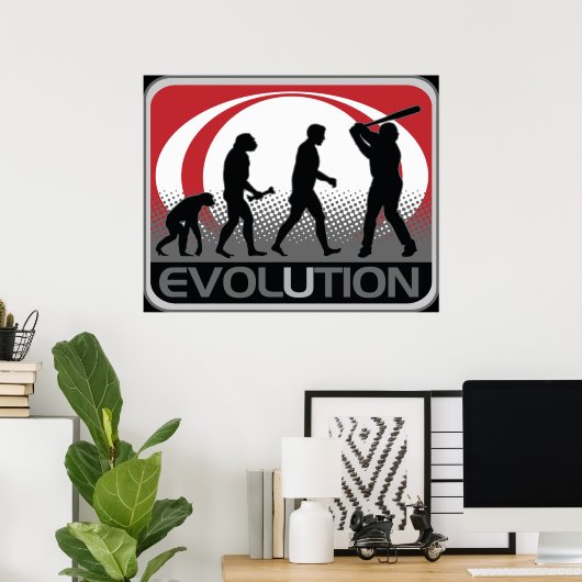 Evolutie-honkbal Poster (Thuiskantoor)