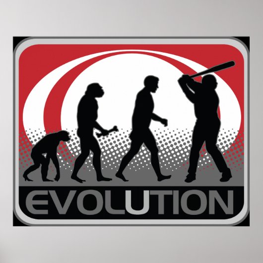Evolutie-honkbal Poster (Voorkant)