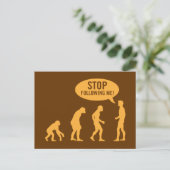 evolutie - hou op me te volgen! briefkaart (Staand voorkant)