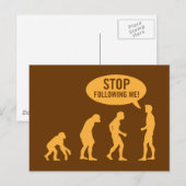 evolutie - hou op me te volgen! briefkaart (Voorkant / Achterkant)