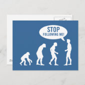 evolutie - hou op me te volgen! briefkaart (Voorkant / Achterkant)