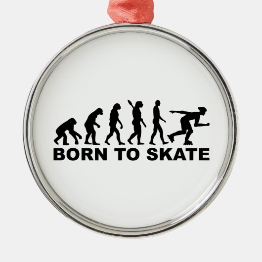 Evolutie Inline Skating Metalen Ornament (Voorkant)