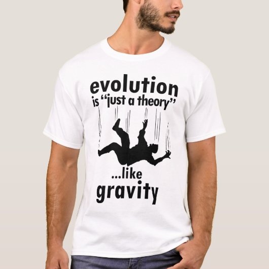 Evolutie is slechts een Shirt van Theoretische Man (Voorkant)