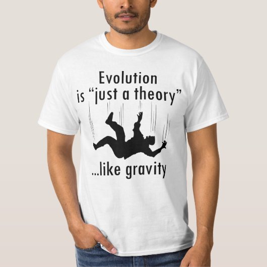 Evolutie is slechts een theoretisch Shirt van Mann (Voorkant)