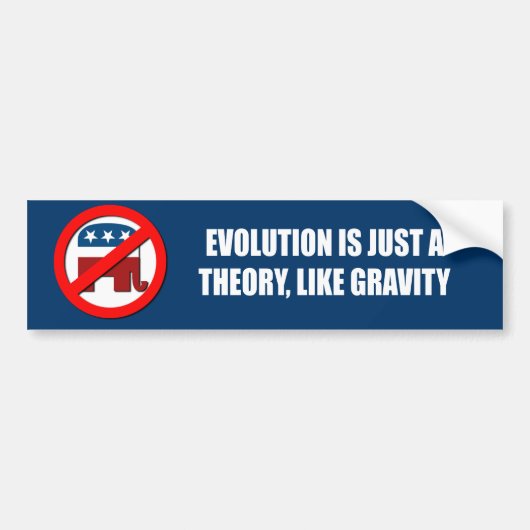 Evolutie is slechts een theorie als zwaartekracht bumpersticker (Voorkant)