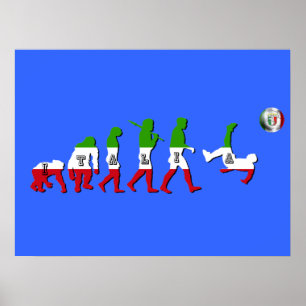 Evolutie Italiaanse Football Italia Calcio giften Poster