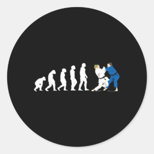 Evolutie Judo Judoka Taekwondo Karate Aikido Ronde Sticker