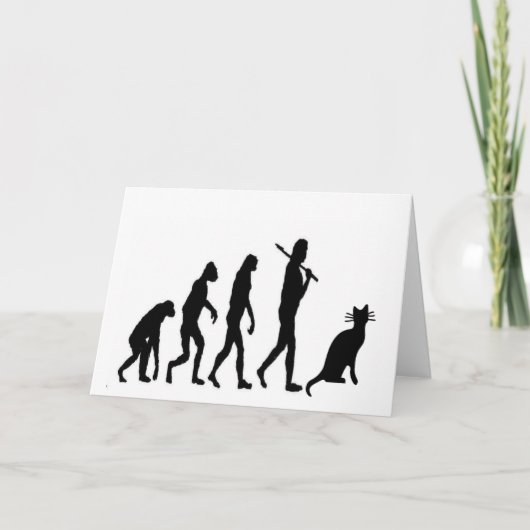 Evolutie Kat "Wij Geloven" - Grappige Kattenliefhe Kaart (Voorkant)