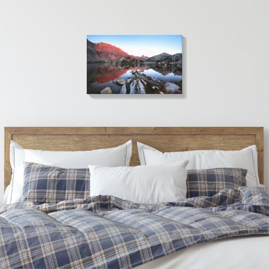 Evolutie Lake Sunset Alpenglow - John Muir Trail Canvas Afdruk (Insitu (Slaapkamer))