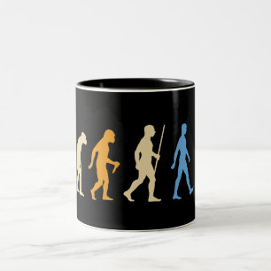 Evolutie landmeter tweekleurige koffiemok