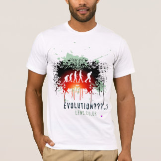 Evolutie/linker beneldoek houden t-shirt