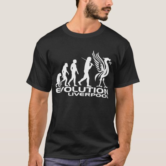 EVOLUTIE-LIVERPOOL mannen draag T-shirt (Voorkant)