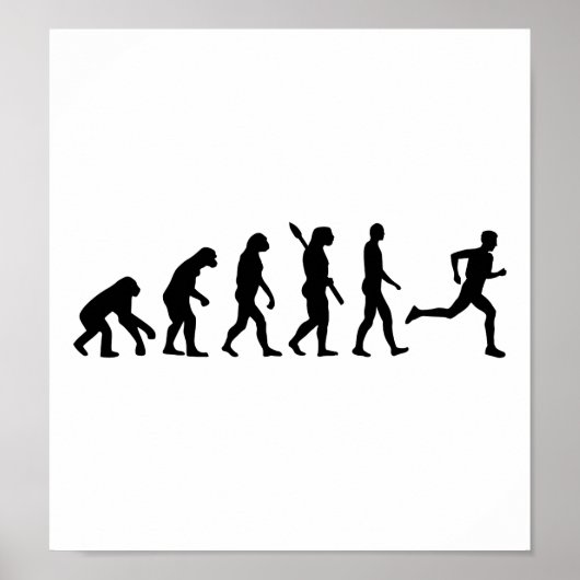 Evolutie met marathon poster (Voorkant)