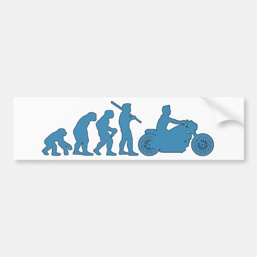 Evolutie motorcyclus bumpersticker (Voorkant)