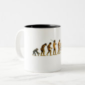 Evolutie naar computer tweekleurige koffiemok (Voorkant links)