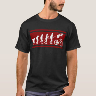 Evolutie naar fietsenfietsen met T-shirt