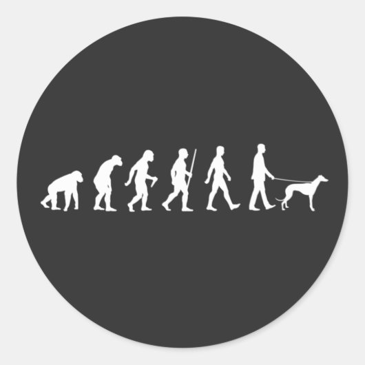 Evolutie naar Greyhound Owner Ronde Sticker (Voorkant)