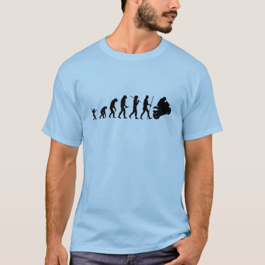 Evolutie naar motorfiets t-shirt (Voorkant)