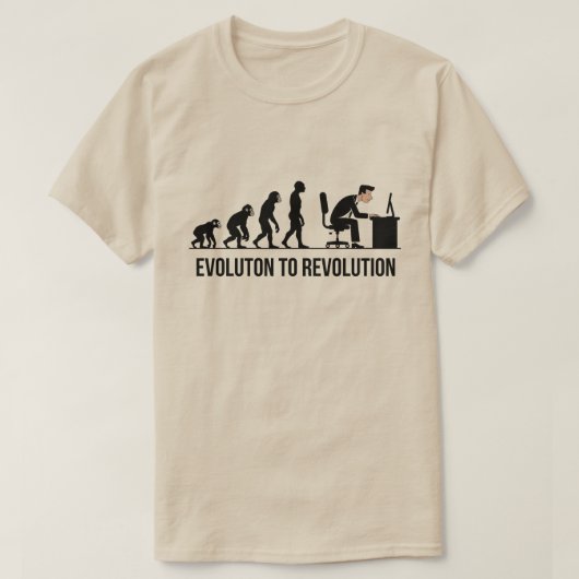 Evolutie naar revolutie t-shirt (Design voorkant)