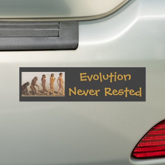 Evolutie nooit getest bumpersticker (Op auto)