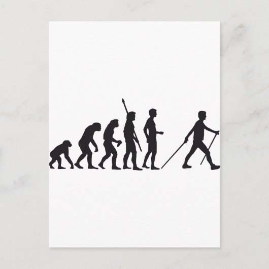 evolutie noords lopen briefkaart (Voorkant)
