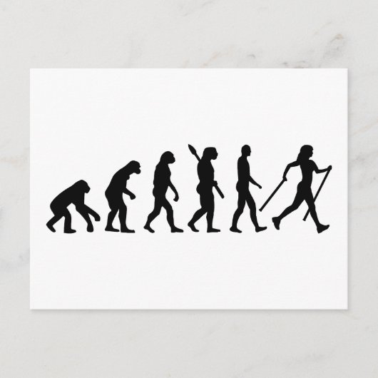 Evolutie Noordse Walking Briefkaart (Voorkant)