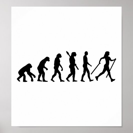 Evolutie Noordse Walking Poster (Voorkant)