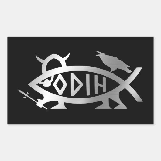 Evolutie - Odin Rechthoekige Sticker (Voorkant)