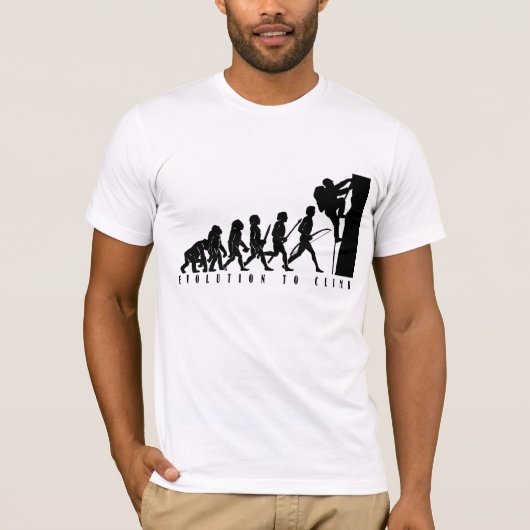 Evolutie om te klimmen t-shirt (Voorkant)