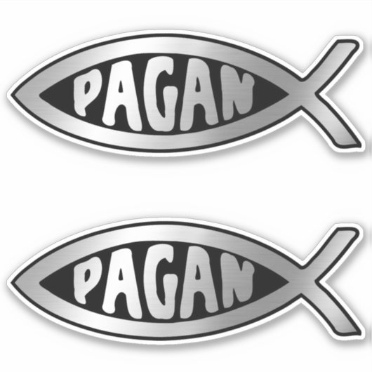 Evolutie - Pagan x 2 Sticker (Voorkant)