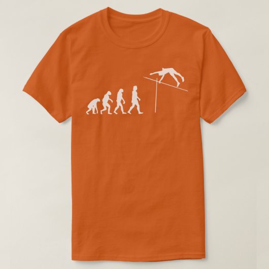 Evolutie polsstokhoogspringen t-shirt (Design voorkant)