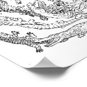 Evolutie-Poster - Boom van het leven - zwart en wi Poster (Hoek)