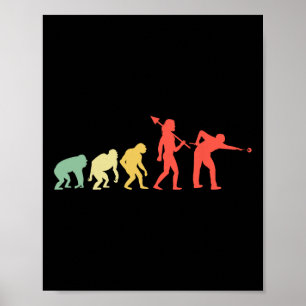 Evolutie Rack Pool Biljart Speler Biljart Cue Poster