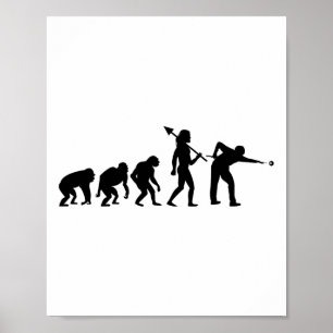 Evolutie Rack Pool Biljart Speler Biljart Cue Poster