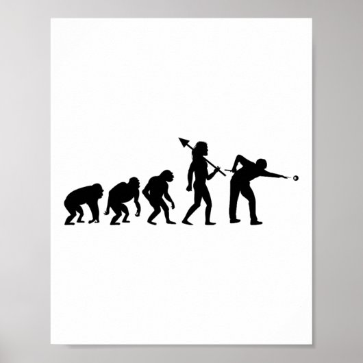 Evolutie Rack Pool Biljart Speler Biljart Cue Poster (Voorkant)