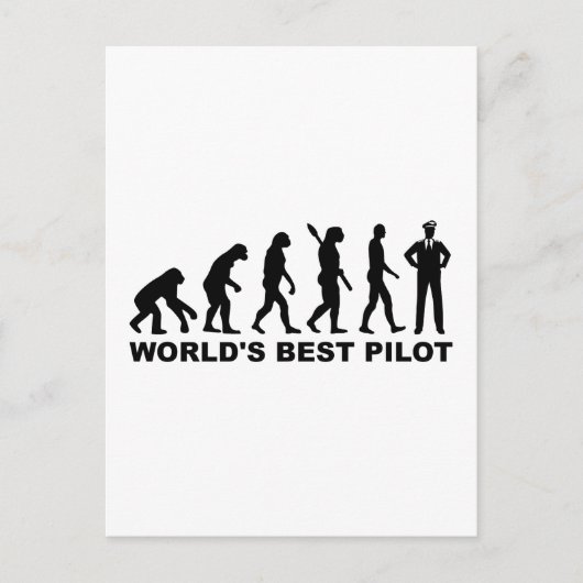 Evolutie 's werelds beste piloot briefkaart (Voorkant)