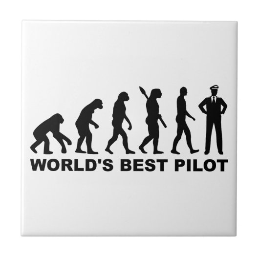 Evolutie 's werelds beste piloot tegeltje (Voorkant)