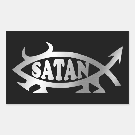 Evolutie - Satan + Rechthoekige Sticker (Voorkant)