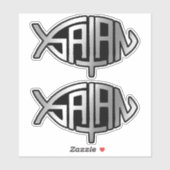 Evolutie - Satan + x 2 Sticker (Vel)