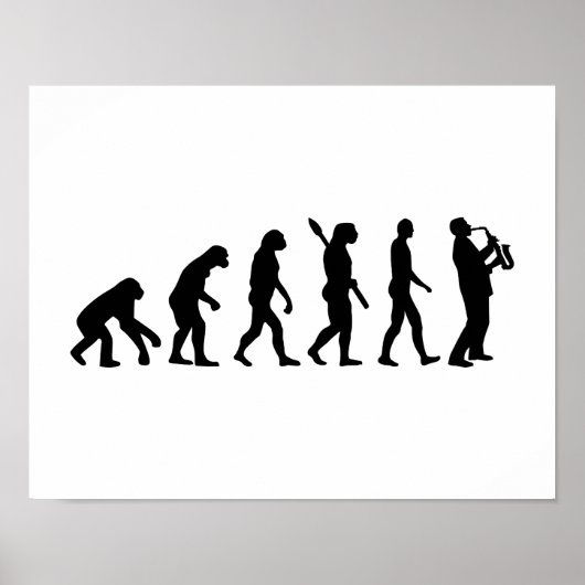 Evolutie-saxofon Poster (Voorkant)