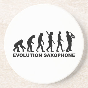 Evolutie-saxofon Zandsteen Onderzetter