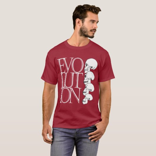Evolutie-shirt T-shirt (Voorkant volledig)