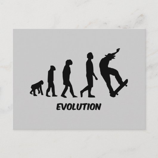 Evolutie Skateboarden Briefkaart (Voorkant)
