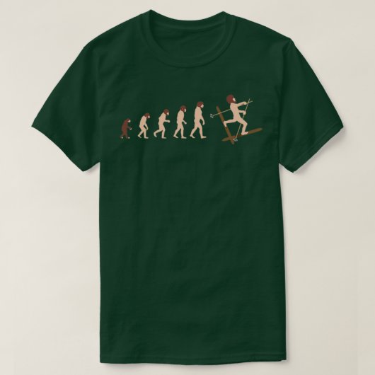 Evolutie Skiing Evolution Gift Idee T-shirt (Design voorkant)