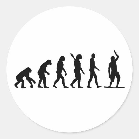 Evolutie Slackline Ronde Sticker (Voorkant)