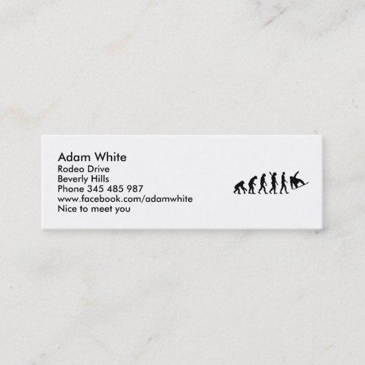 Evolutie-snowboarding Mini Visitekaartje (Voorkant)