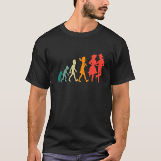 Evolutie Square Dance Grappig Retro T-shirt