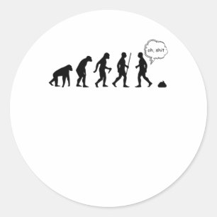 Evolutie stopt na me grappig Gezegde Ronde Sticker