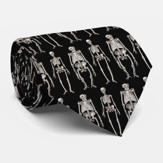 Evolutie-Stropdas - Skeletten voor mensen en apen Stropdas (Opgerold)